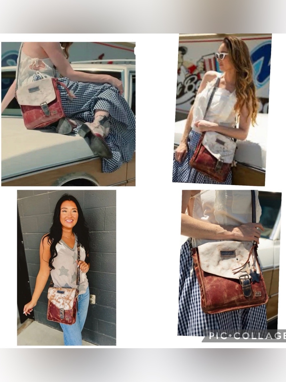 NWT Bed Stu Venice Beach Crossbody Bag Red White Blue Americana Lux MSRP $275 - Picture 13 of 13